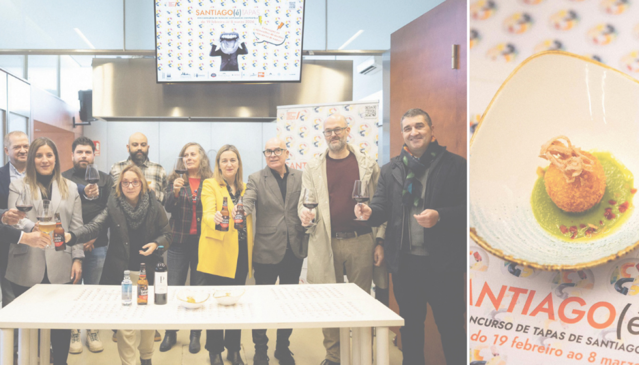 Representantes das entidades implicadas no certame xunto a unha das creacións participantes nesta edición