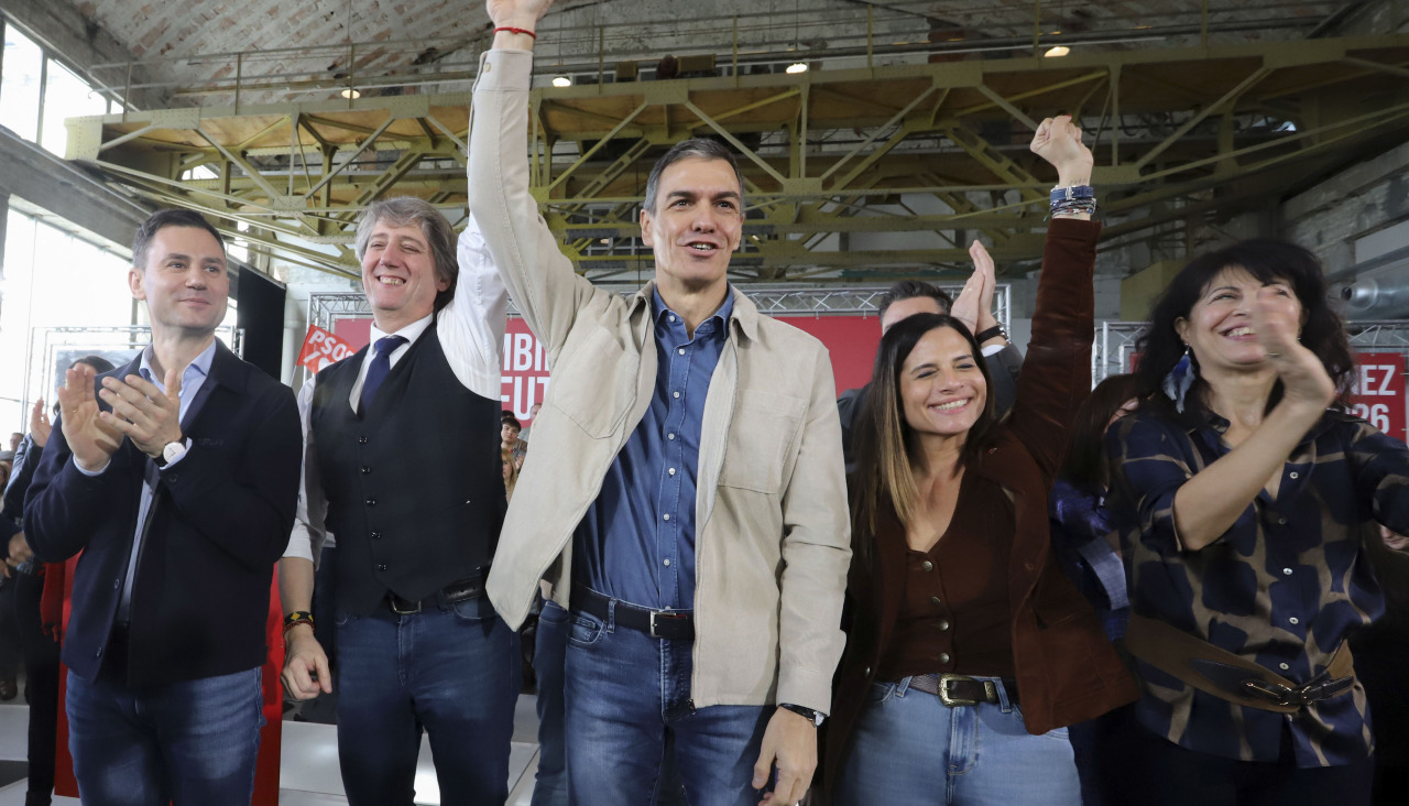 Pedro Sánchez, durante un acto de precampaña en Castilla y León