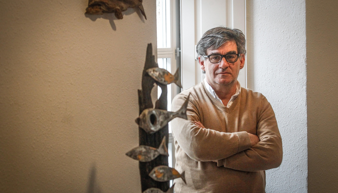 Francisco Martínez-Pin, ayer en el Museo das Mariñas