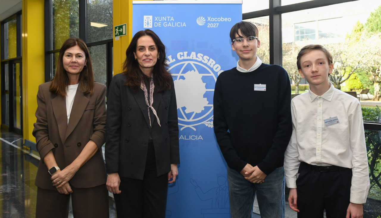 Omar Badriev Gazizov y Lois Queijeiro Varela, del Instituto Plurilingüe de Elviña