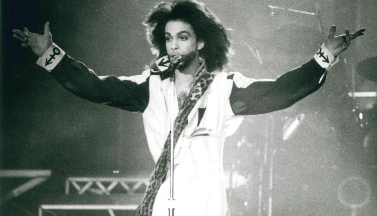 Prince, durante su concierto en A Coruña en 1990
