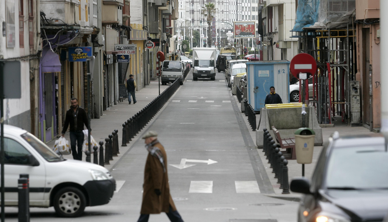 La calle Socorro, antes llamada Juan Canalejo, zona de copas en A Coruña, en una imagen de 2010
