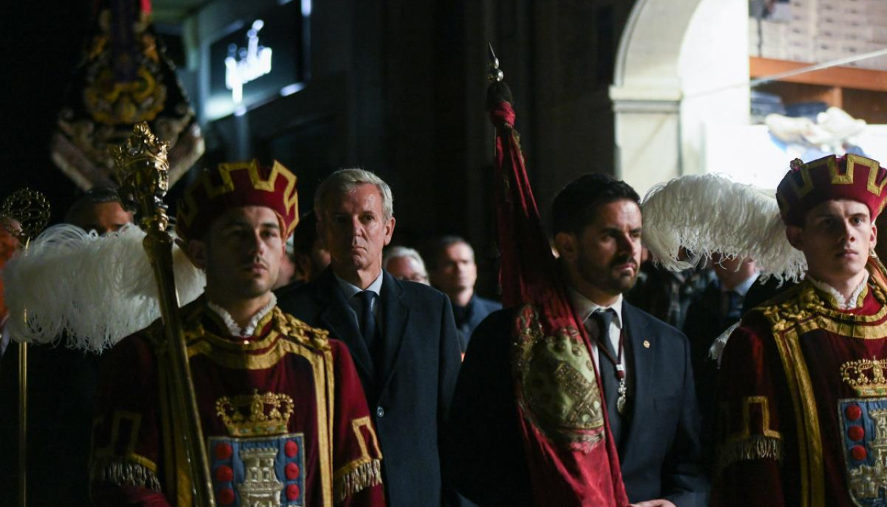 Alfonso Rueda, en la Semana Santa de Betanzos