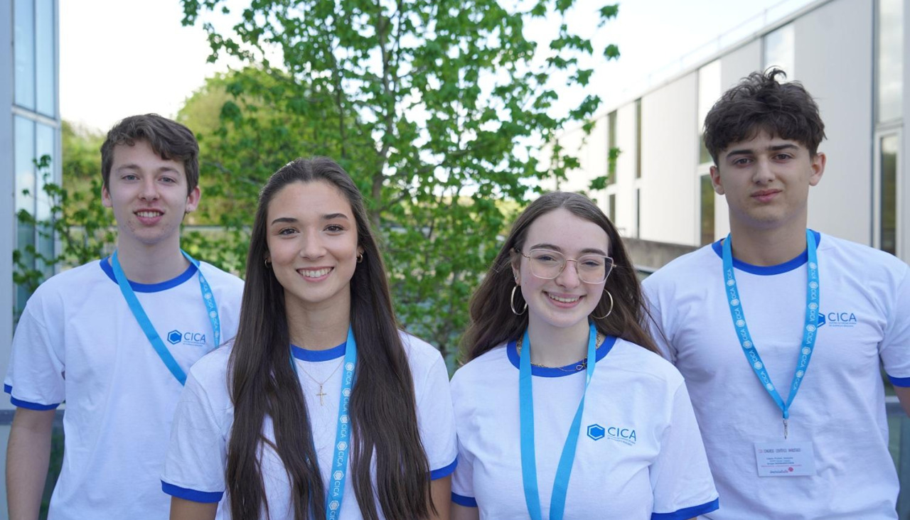 Martín Calviño, Julia Losada, Lara Prego y Antonio López, en el CICA de la UDC