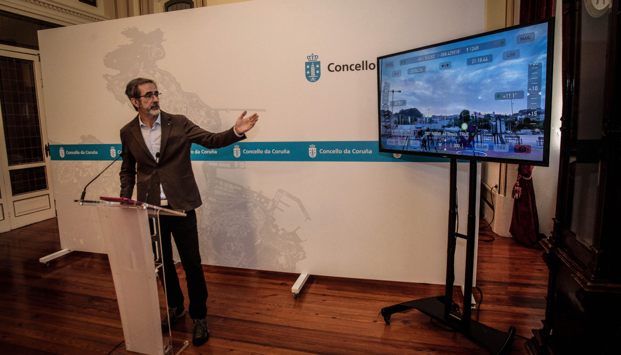 Marcos Pérez Maldonado, esta mañana, en la presentación del mapa interactivo del eclipse