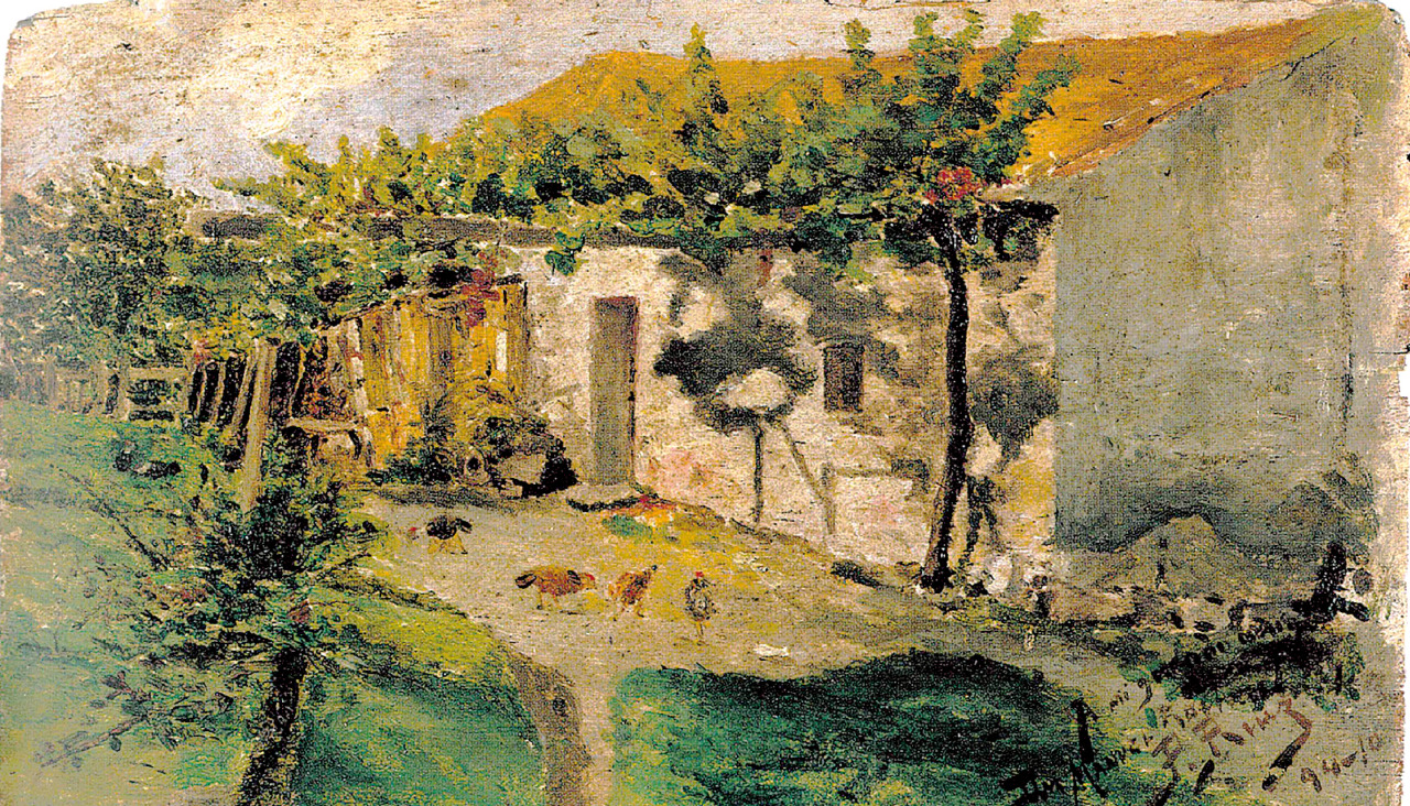 ‘Casa de campo (granja con gallinas)’ 1895