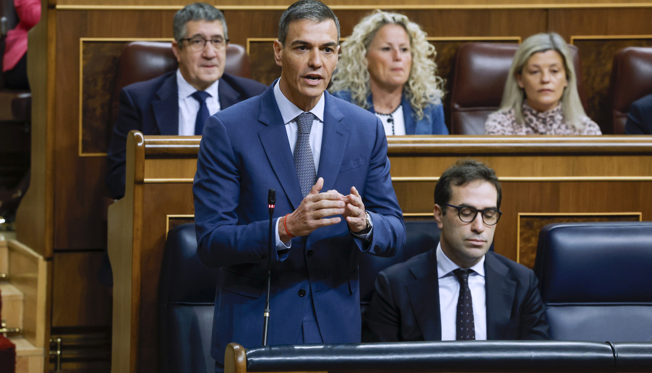 Pedro Sánchez en la sesión de control al Gobierno