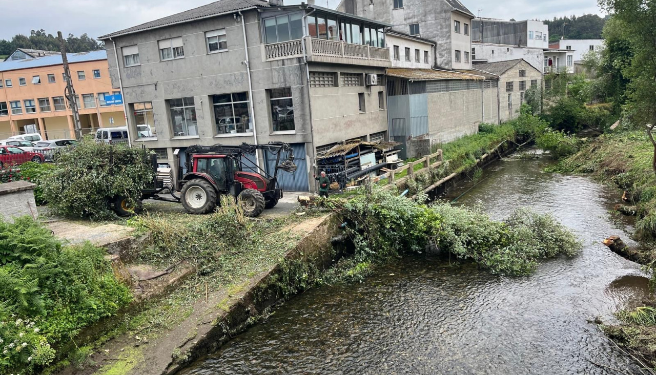 Limpieza tramo urbano del Mendo en Betanzos