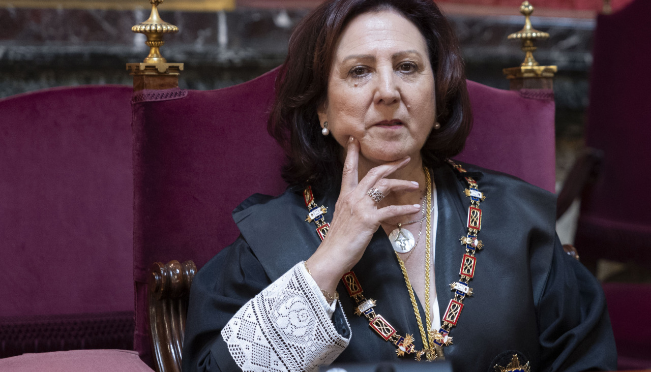 La Fiscal General del Estado, Teresa Peramato, asiste a las tomas de posesión de sus nuevos cargos de María Farnés Martínez y Javier Rufino en el Tribunal Supremo, en Madrid
