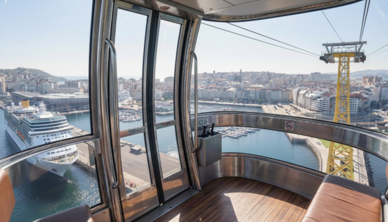 Montaje de cómo quedaría el teleférico al Puerto de A Coruña