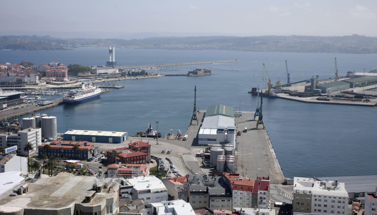 Vista aérea del puerto coruñés, en una imagen de 2018