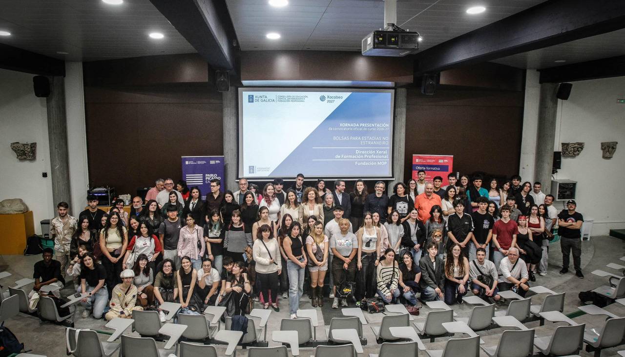 Presentación del programa de becas internacionales, ayer en la EASD Pablo Picasso