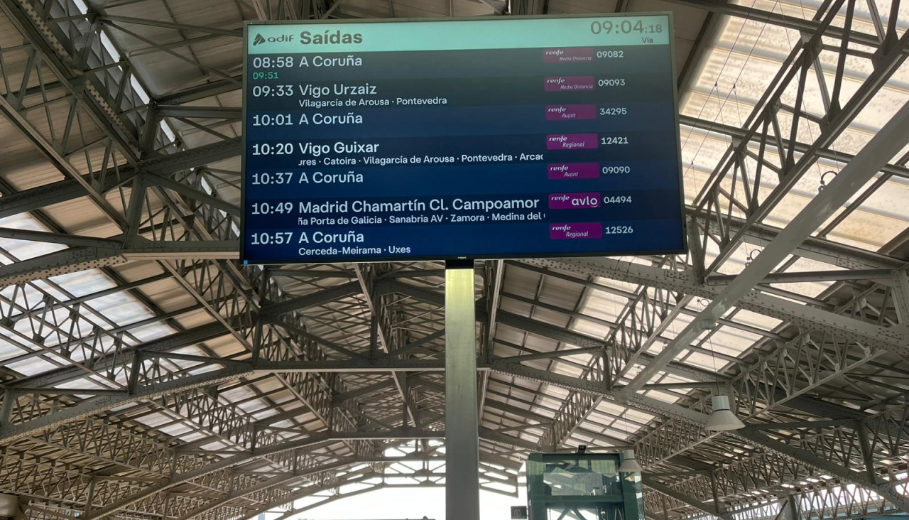 Pantallas en la estación de tren