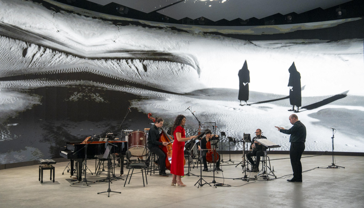 Un momento del concierto de ayer, en el Coruña Estudio Inmersivo