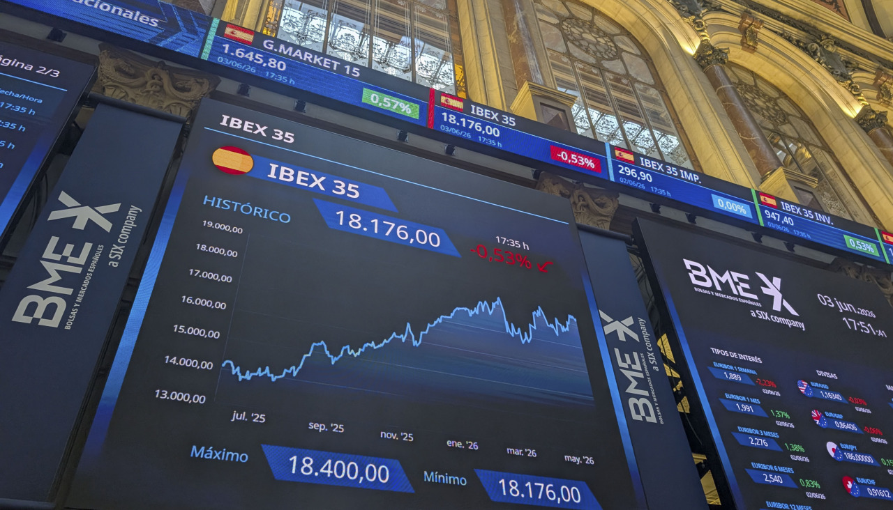 Uno de los paneles de la Bolsa española