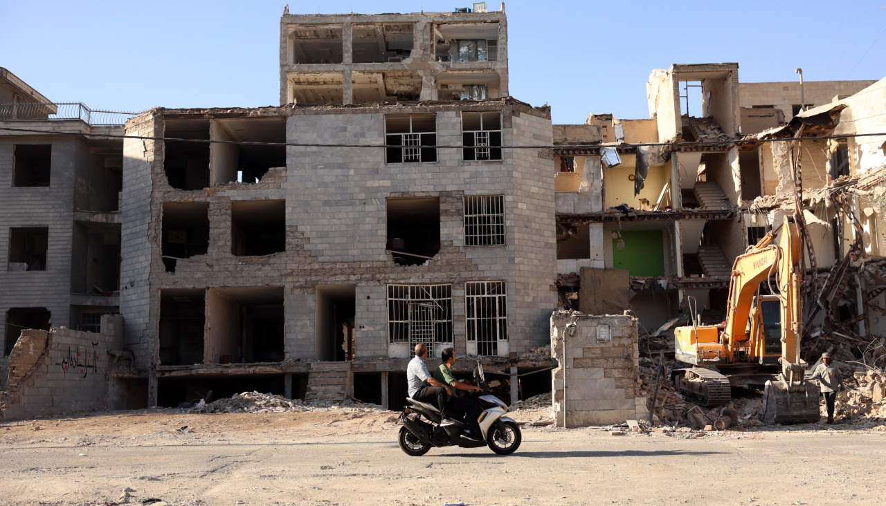 Zona destruida por los bombardeos en el Líbano
