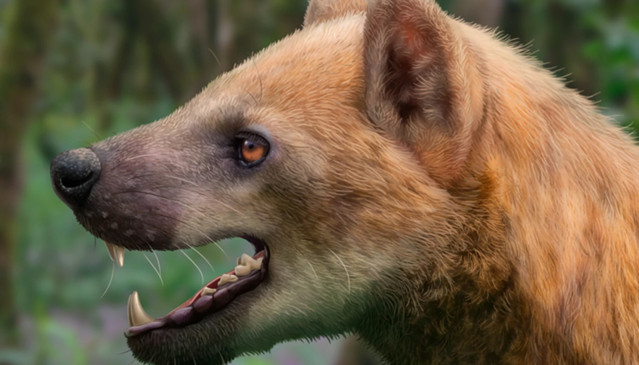 Ilustración de Jesús Gamarra que recrea la posible apariencia del 'paludocyon moyasolai', una nueva especie de "perro oso", que habitó en el actual territorio de Cataluña