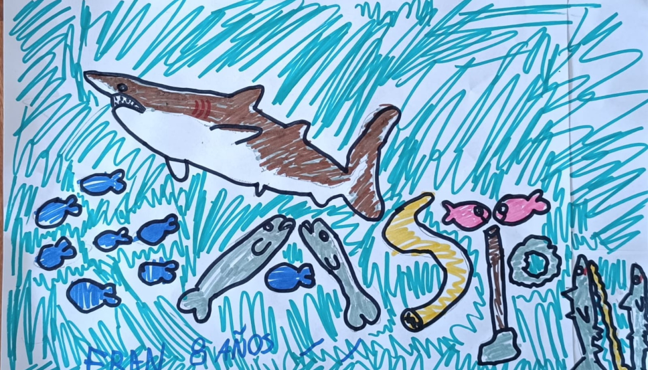 dibujo tiburón Gastón - Fran Eiras Bretal