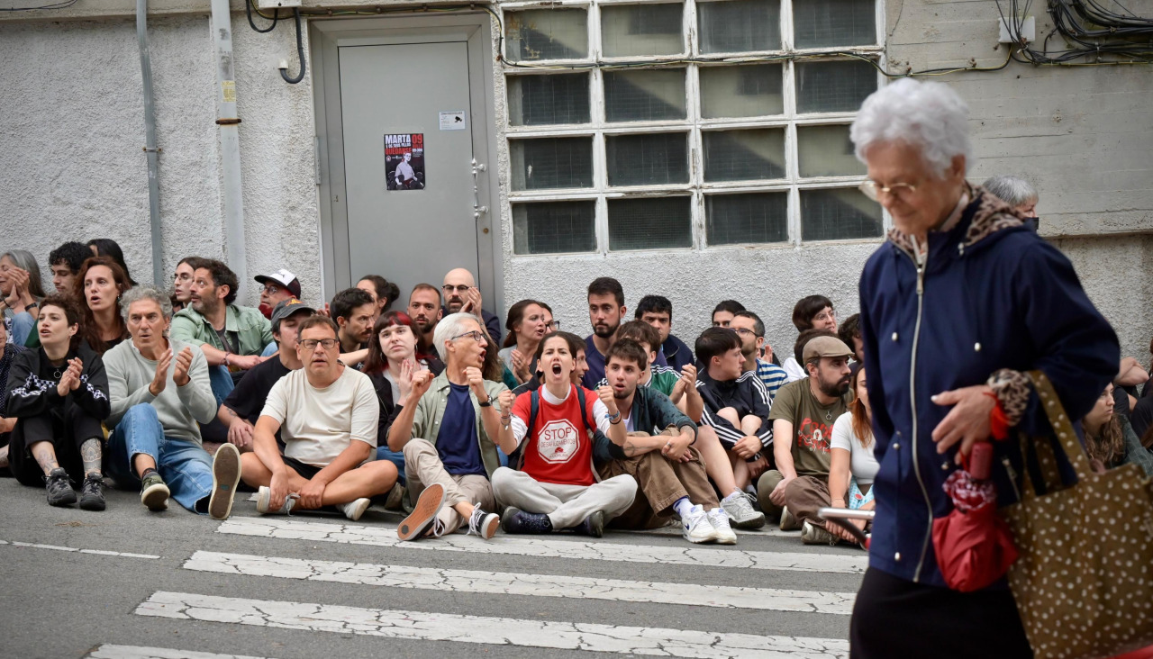 Protesta en Vicente Aleixandre, el pasado jueves
