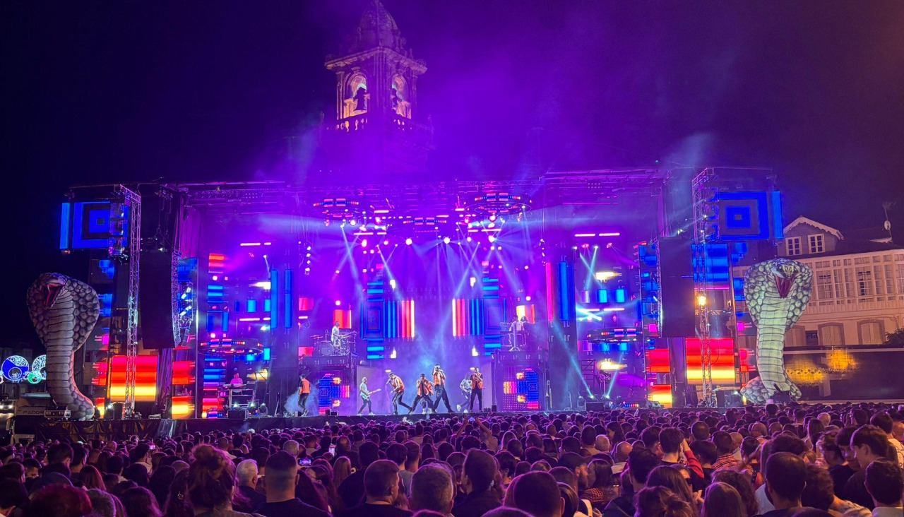La orquesta Panorama, en una actuación en Betanzos