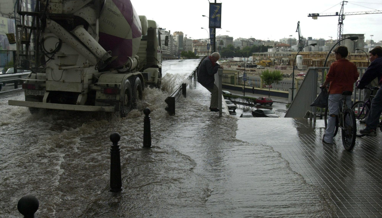 Inundación en A Coruña en julio de 2001