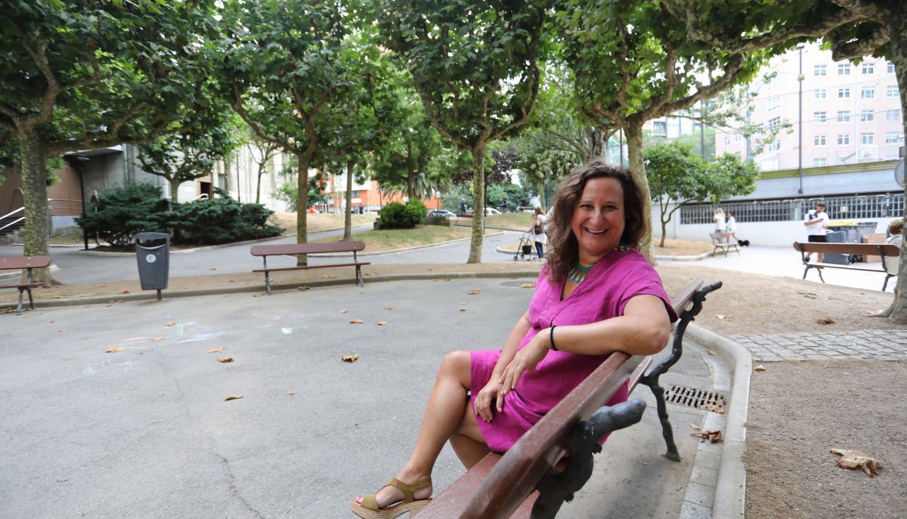 Arantxa Freire, en la plaza de San Pablo