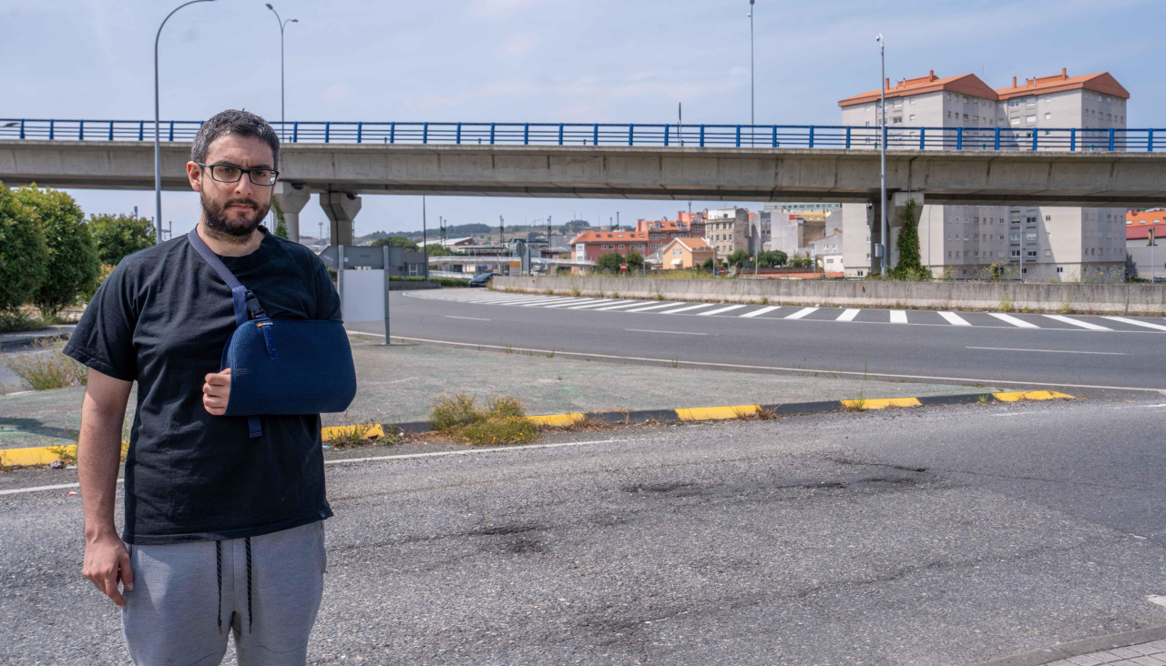 Adrián Couceiro, en el lugar del accidente