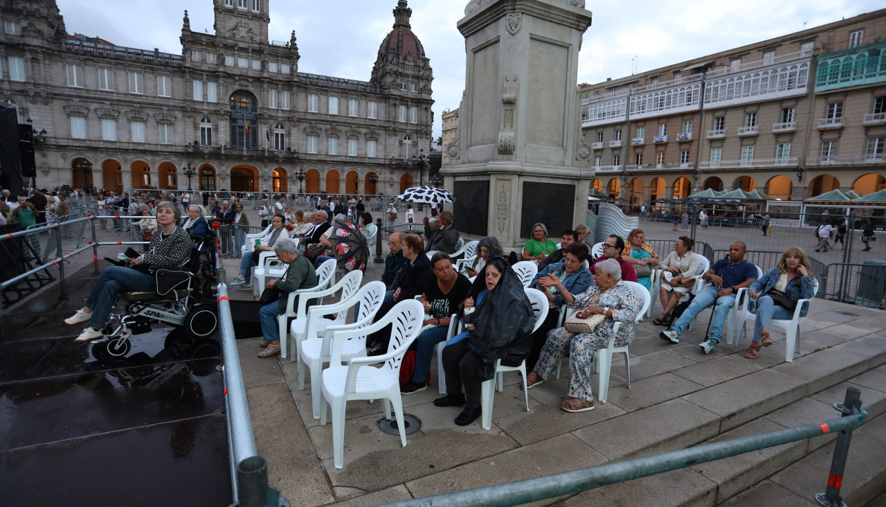 La zona PMR, durante el concierto de La Delio Valdez, el pasado lunesZona de movilidad reducida en Maria Pita