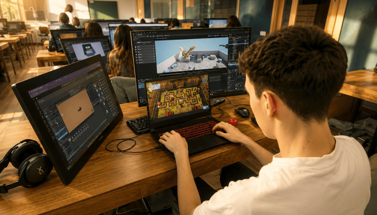 En el campus ef ciclos formativos, en A Coruña, los futuros desarrolladores de aplicaciones del Ciclo Superior en Desarrollo de Aplicaciones Multiplataforma no solo aprenden a programar, aprenden a volar