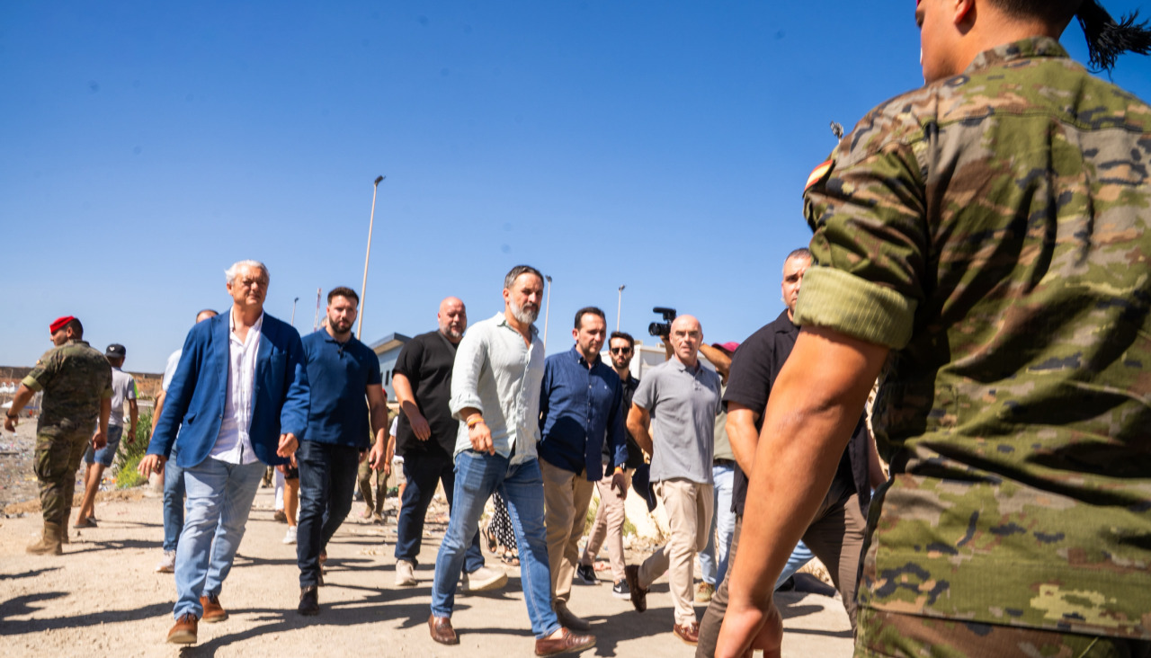 Santiago Abascal durante su visita a Ceuta