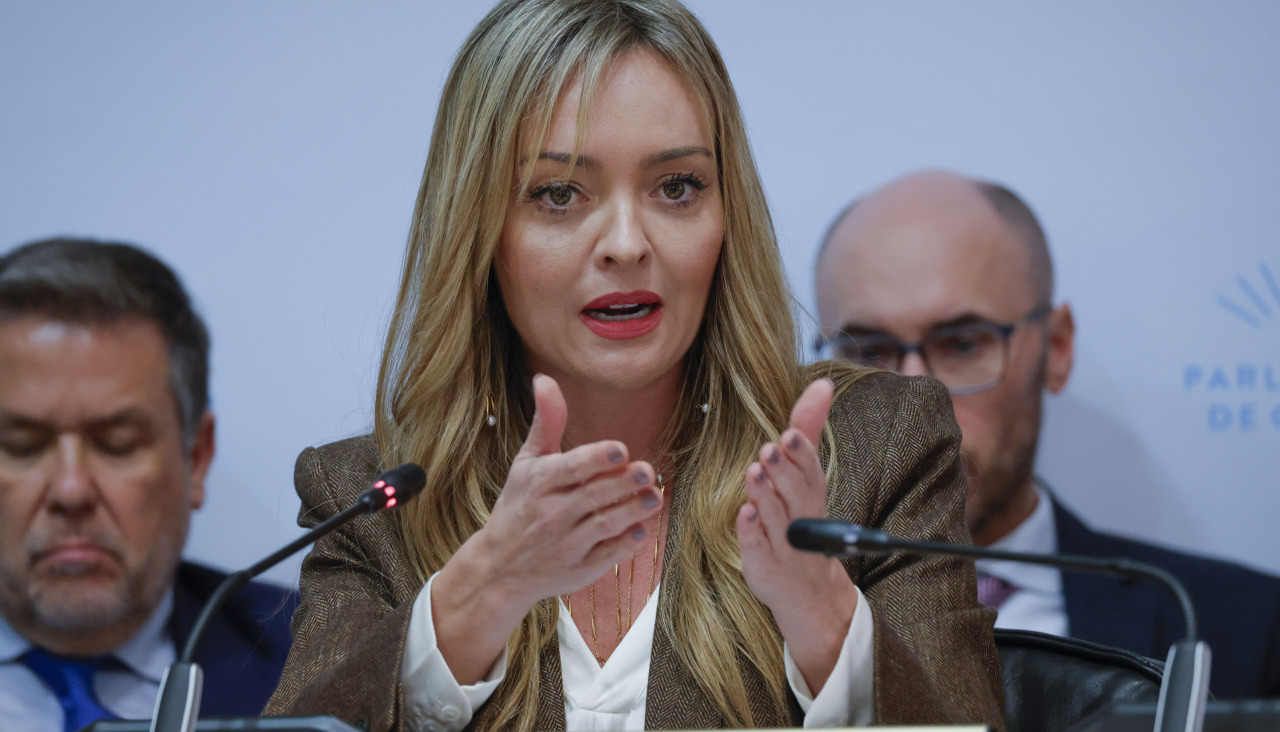 La conselleira de Política Social, Fabiola García, en una presentación en Santiago de Compostela