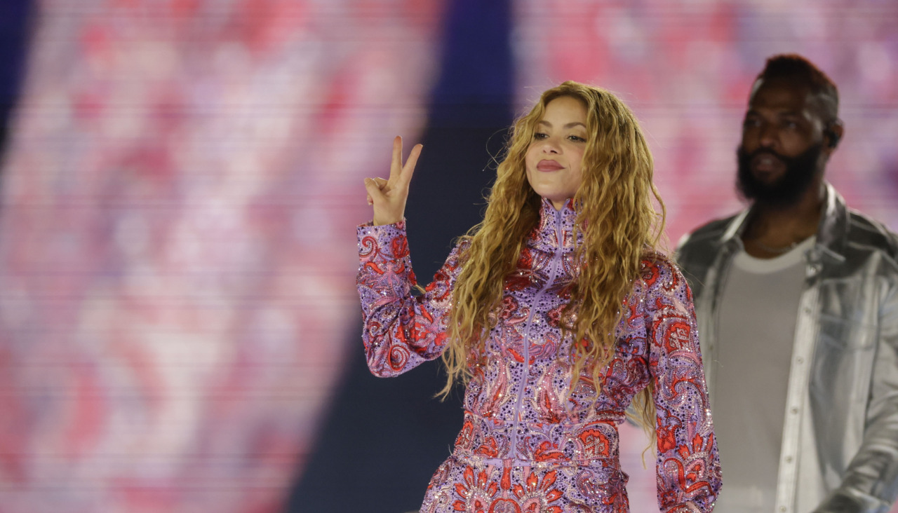 La cantante Shakira durante el primero de sus conciertos en el Macondo Park, en Madrid.