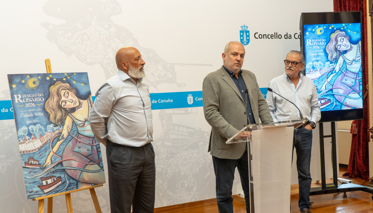 Un momento de la presentación del programa de las fiestas del Rosario