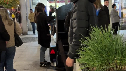 Colas en los puestos de castañas