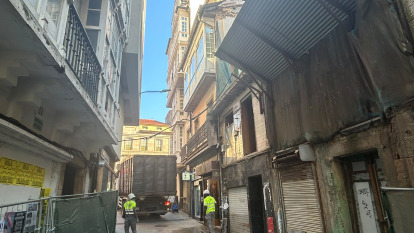 Calle San Nicolás cerrada