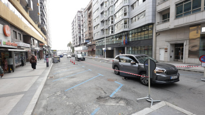 Aparcamientos precintados en Concepción Arenal por el rodaje de Clanes