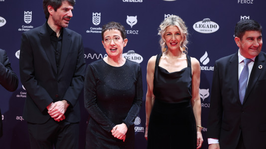 Ernest Urtasun, María Guerra, Yolanda Díaz y Pedro Blanco