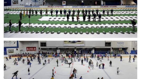Pista de Hielo de Madrid, donde se instaló una morgue provisional @ Chema Moya y Daniel González