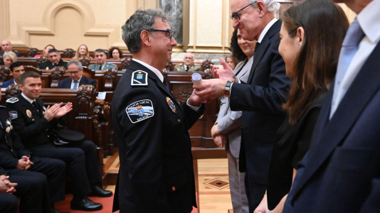 Un momento de la celebración en el Ayuntamiento del Día de la Policía Local (5)