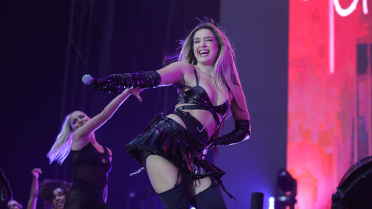 Lola Indigo, en un momento de su actuación en el Morriña Fest