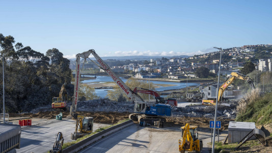 Demolición del viaducto del Chuac