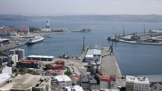 Vista aérea del puerto coruñés, en una imagen de 2018