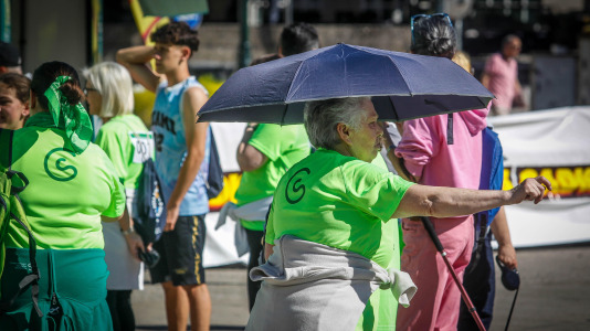 Cientos de personas recorrieron las calles del casco urbano para unirse a la 'marea verde'