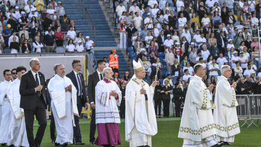 Santa Misa en el Estadio de Gran Canaria en Las Palmas