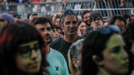 La banda gallega de rock/grunge Bala en su actuación en la playa de Riazor