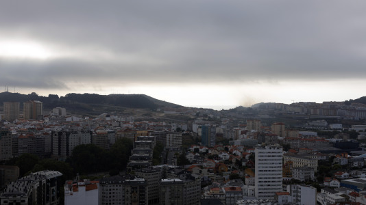 El eclipse visto desde la Torre Hercón