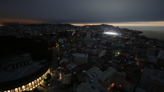 El eclipse visto desde la Torre Hercón
