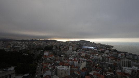 El eclipse visto desde la Torre Hercón