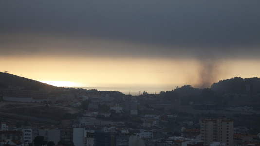 El eclipse visto desde la Torre Hercón