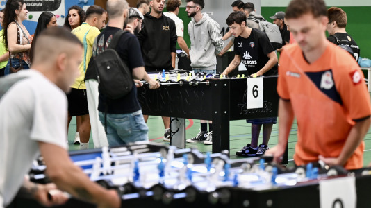 Participantes en el primer Teresa Herrera de Futbolín en la ciudad de A Coruña